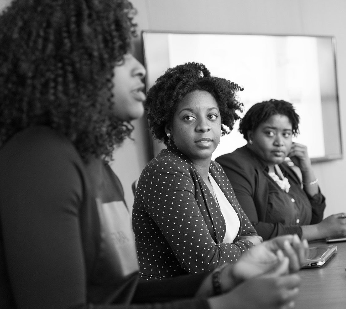 3 African American women in meeting